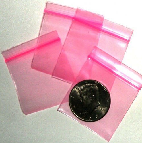 200 Pink 175175 baggies, 1.75 x 1.75 inch mini ziplock bags