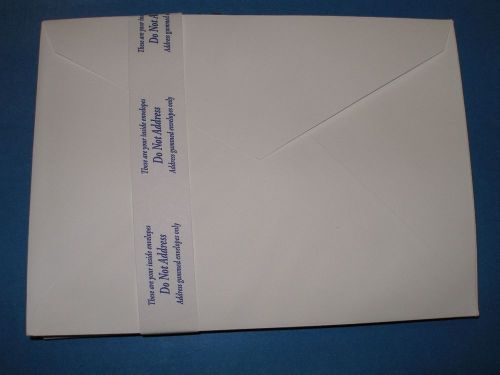 White wove card invitation inside envelopes 5-3/4x 8 qty 25 for sale