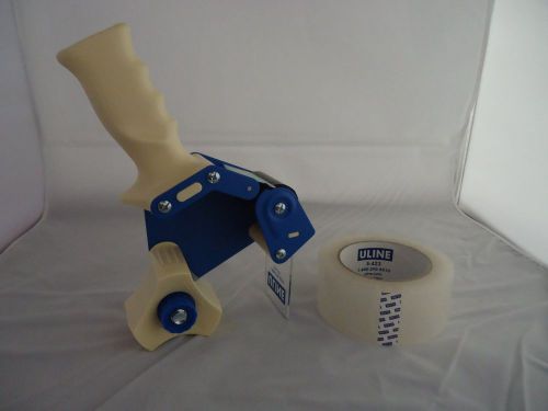 ULINE H-150 INDUSTRIAL 2&#034; TAPE DISPENSER BRAND NEW IN RETAIL BOX TAPE GUN W/TAPE