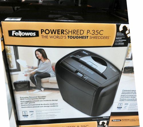 NEW Fellowes 3213501 Shredder Black P-35C Powershred 5-Sheets Crosscut 220V