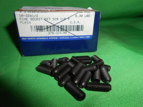 Lot of 80   10-32  x 1/2  Cup Point   Socket Set Screws   USA