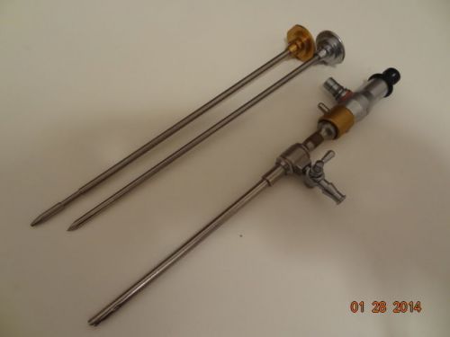 ARTHROSCOPE 30 deg 4 mm NEEDS A SNAP ON ADPTER w SHEATH &amp; OBTURATOR = TROCAR,