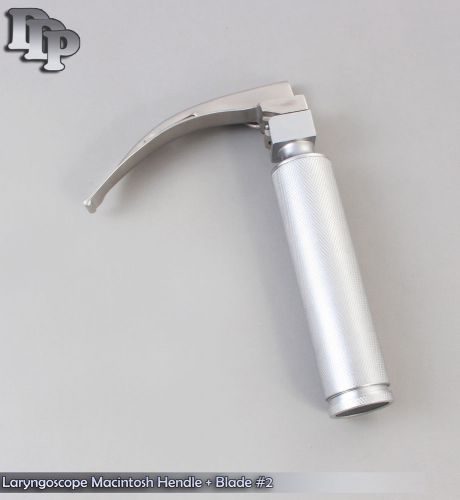 LARYNGOSCOPE HANDLE + MACINTOSH BLADE #2 ENT INTUBATION ANESTHESIA SET