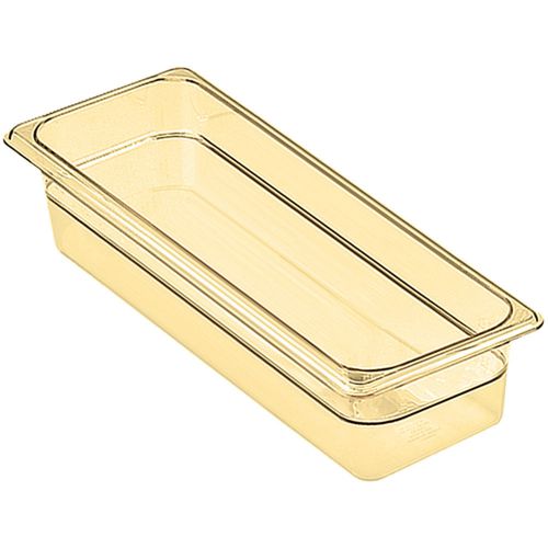 CAMBRO 1/2 GN HIGH HEAT FOOD PAN, 4&#034; DEEP, 6PK AMBER 24LPHP-150