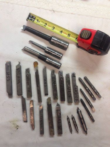 LOT OF LATHE TOOLS,TURNING TOOLS, BORING BARS,TOOL BITS,CENTER DRILLS,TAPS