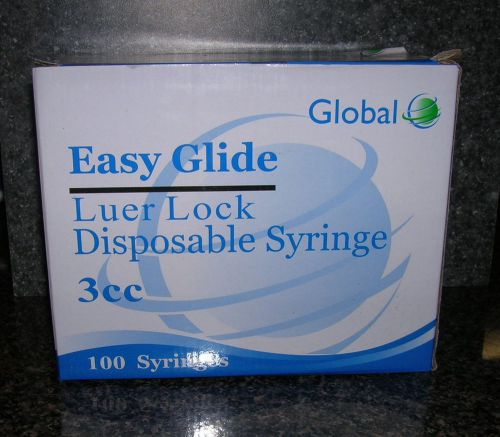 3cc LUER LOCK SYRINGES 3mL STERILE BOX OF 100 NEW!! SYRINGE ONLY NO NEEDLE