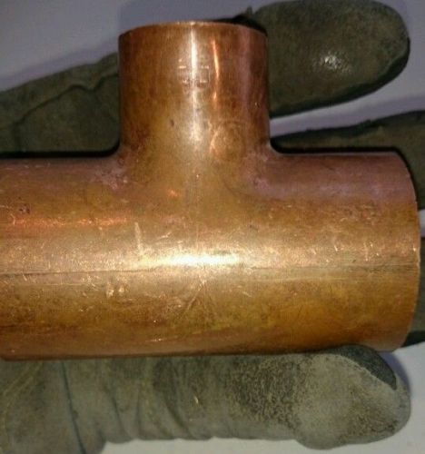 Reducing Tee, 1.5 x 1.5 x 1 In, Copper