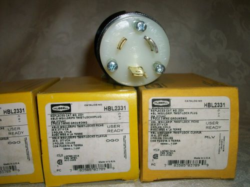 Lot of 4 HUBBELL HBL2331 20 AMP 277 VOLT L7-20P PLUG 2331