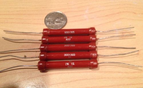 5qty: 10w WIREWOUND RESISTOR 2K 2000 OHMS 10 WATT 1% NOS Tube Amp Hifi Repair