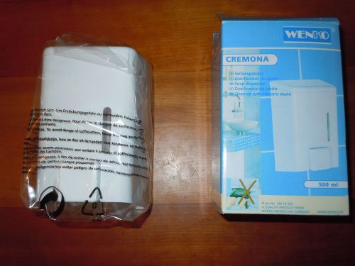 Soap Dispenser Wall Mount 16 oz Wenko Cremona Germany White Office Bathroom NIB