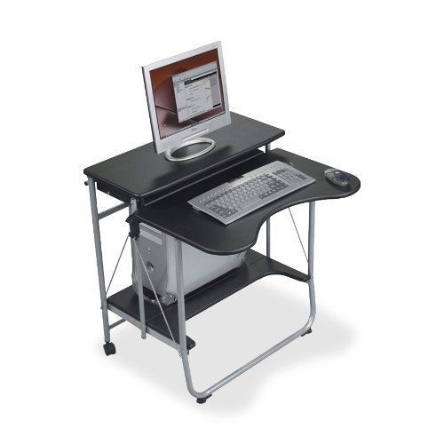 Fold-N-Go Workstation,27-1/2W X 29-1/2D X 29-1/2H,Black/Silve Computer Desk