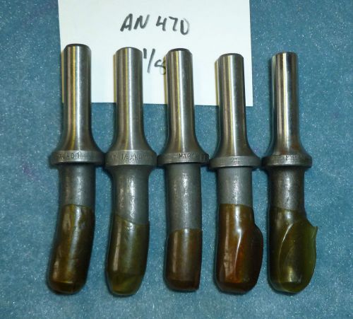 Lot of 5 AN470 1/8 Inch Rivet Set 401 Shank Martin 3&#034; Pneumatic