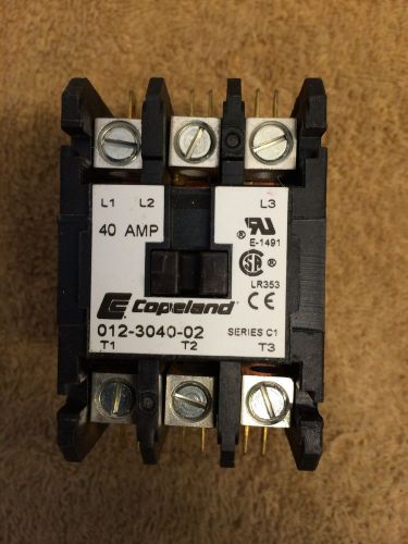 Copeland Contactor 012-3040-02  40 amp, 3 pole, 208/230 v coil, HVAC