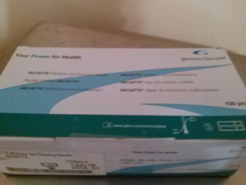 Greiner bio-one brand vacuette needles. 21Gx1&#034; One Box, 100 Pieces