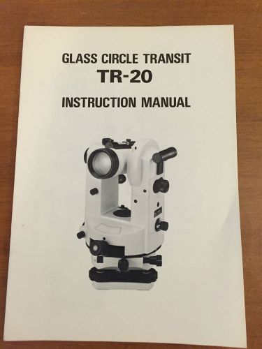 SOKKISHA TR-20 TRANSIT INSTRUCTION MANUAL SURVEYOR