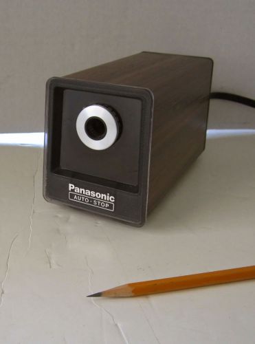 Panasonic Auto Stop Electric Pencil Sharpener Wood Grain Model KP-77