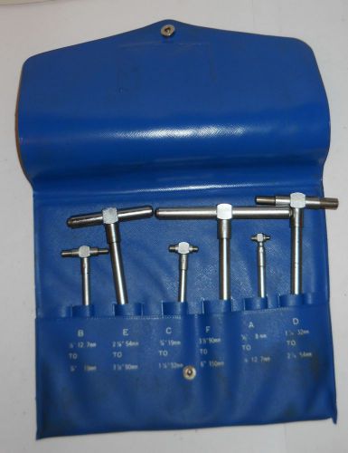 TELESCOPING GAGES,  6 PIECE SET, 5/16&#034;-6&#034;, MADE IN KOREA, PLASTIC HOLDER, GOOD!