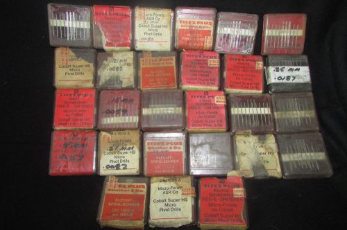 HUGE LOT 100&#039;s of Pcs Gunther TITEX PLUS Super Cobalt Micro Drills Asst Some NOS