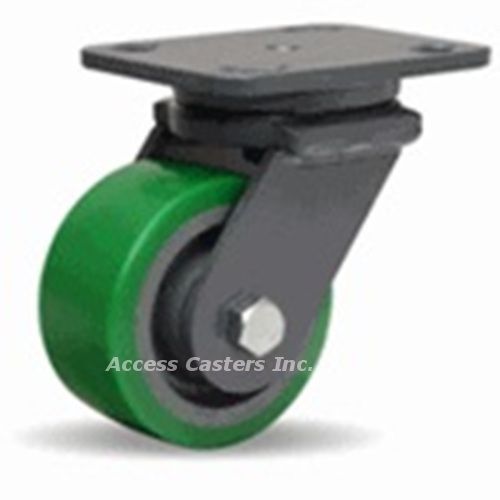 S-WH-4DB 4&#034; x 2&#034; Hamilton Swivel Plate Caster, Polyurethane on Cast Iron Wheel