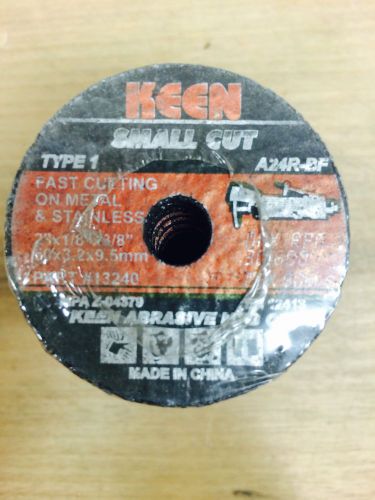 2&#034;x1/8&#034;x3/8&#034; METAL/STAINLESS CUT-OFF WHEEL A24RBF KEEN (KN1-13247-50)