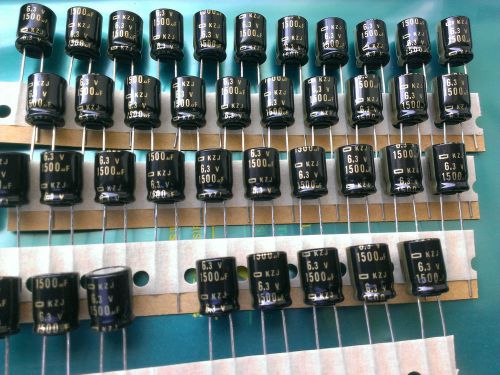 [50 pcs] 1500uF 6.3V KZJ Nippon Chemi-Con 10X12.5 Motherboard Capacitors