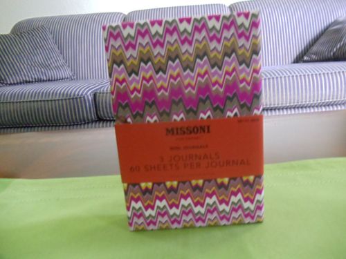 Missoni for Target Mini Journals Set of 3 multi color zig zag chevron NIB!