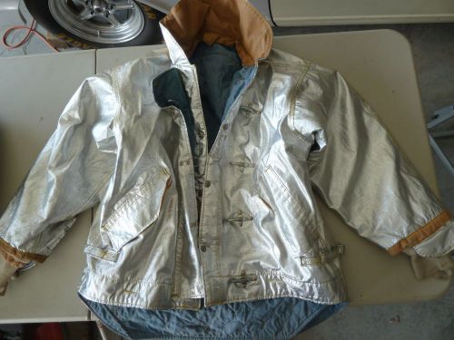 Silver aluminated rip stop nomex fire fighting jacket morning pride usgi rescue for sale