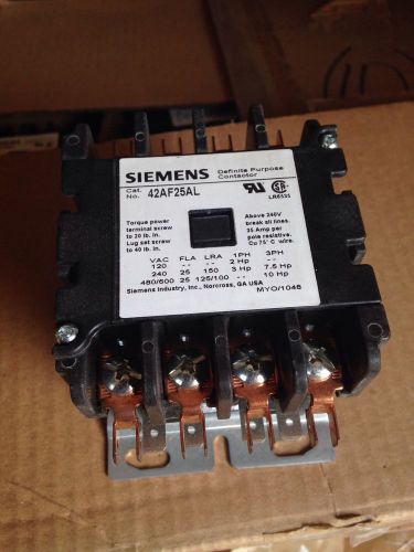 SIEMENS CONTACTOR MODEL # 42AF25AL  4 Pole 6DRN4