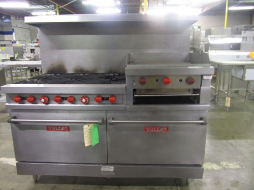 VULCAN 6 EYES OVEN WITH 24&#034; FLAT GRILL