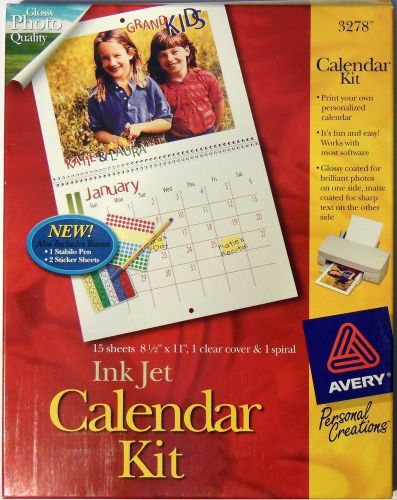 Avery Ink Jet Calendar Kit Replacement Unopened Paper Package