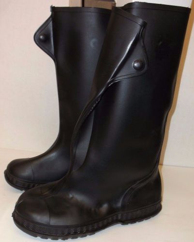 17&#034; Overboots Men Medium Button Tab Blk PVC 1PR (A2S)