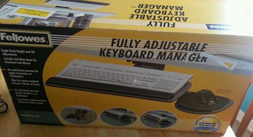 FELLOWES FULLY ADJUSTABLE KEYBOARD MANAGER OFFICE DESK + WRIST REST 93841