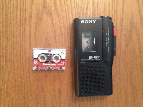 Sony M-427 Microcassette Tape Mini Cassette Handheld Portable Voice Recorder