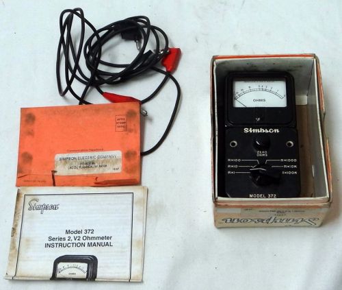 RARE VINTAGE SIMPSON MODEL 372 OHMS METER