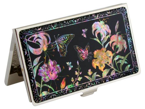 nacre lily Business card holder case envelope letter opener gift set#07