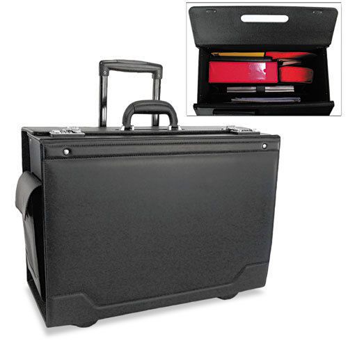 STEBCO Wheeled Catalog Case, Leather-Trimmed Tufide, 21-3/4 x 15-1/2 x 9-3/4, Bl