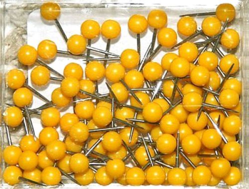 1/8 Inch Map Tacks - Yellow