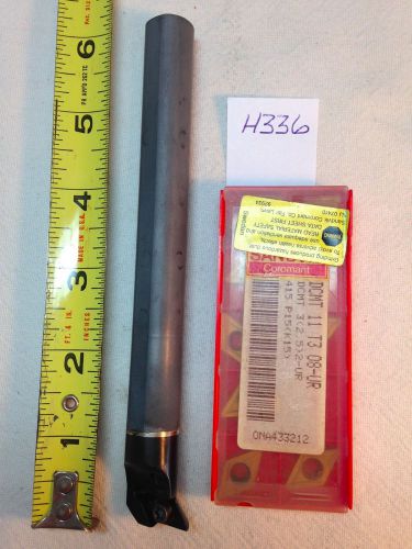 NEW 5/8&#034; CARBIDE BORING BAR C10-SDUCR-3 W/ 10 SANDVIK 32.52 INSERTS W/ COOL H336