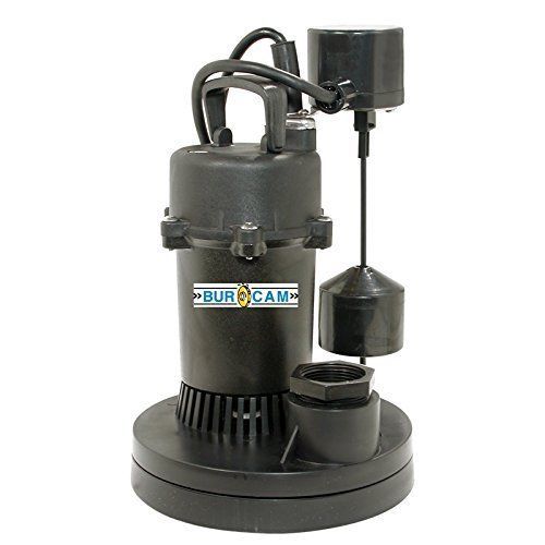 Burcam Submersible Sump Pump Vertical Switch 1/4 HP Model 300601