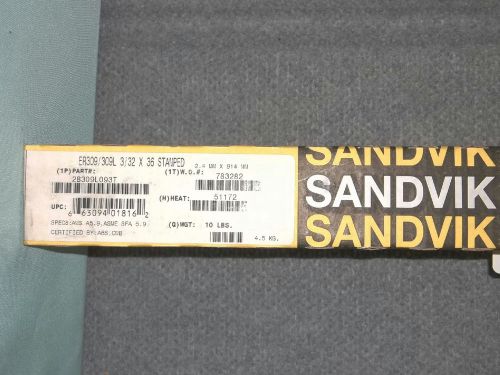 SANDVIK ER 308/308L 3/32 x 36 Stamped Rod 10 LBS. Tig Wire 2B308L093T 835137 EH