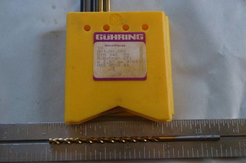 Guhring 3,57mm (9/64&#034;) hss drill - 4.500&#034; Length Extra Length