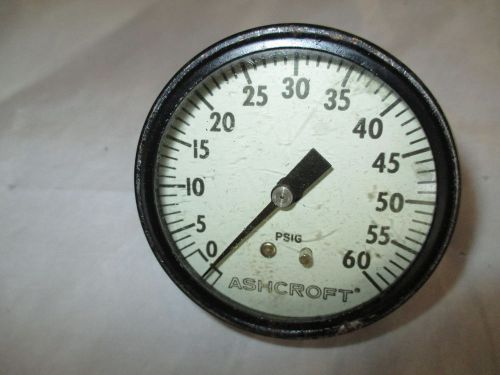 Vintage ashcroft pressure meter - psig max 1 - 60 range w/ connector steampunk for sale