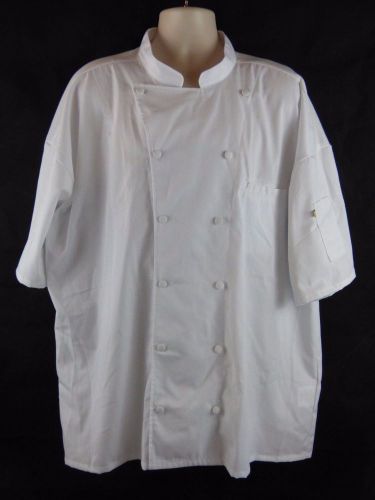 Edwards Garment Lightweight Moisture Wicking S/S Chef Coat White Size XL