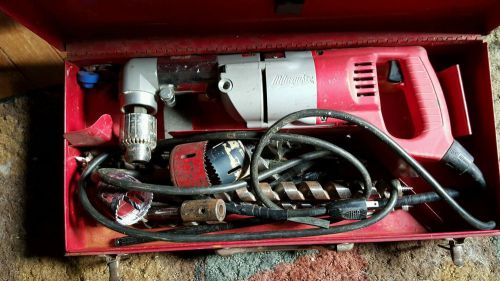 Milwaukee Right angle drill 1/2&#034;  HEAVY DUTY in metal case Many Extras !