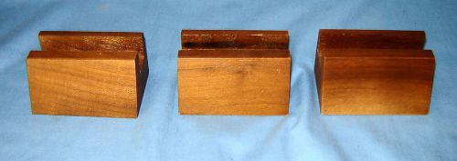 3 Walnut Wooden Business Card Holders