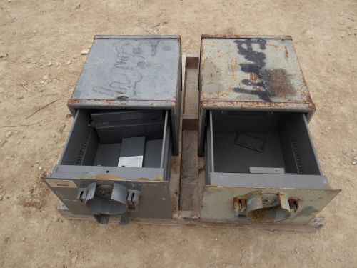 LOT OF 2 GREY MOSLER SINGLE DRAWER SAFES MODEL SFL I FS INDUSTRIAL BUSINESS