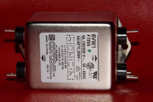 NEW: Corcom 6VW1 Single Phase EMI Power Line Filter, 6A, 120/250V, 50/60Hz