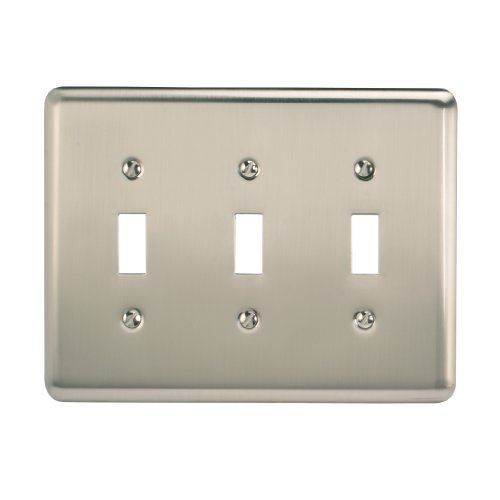 AmerTac 2TTTPW Round Corner Brushed Nichel Steel Wall plate