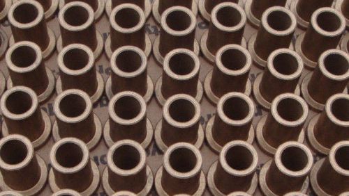 WHOLESALE LOT 10 PCS BRONZE FLANGE BUSHING 7/16&#034; ID X5/8&#034; OD X 1&#034; BRASS SCRAP