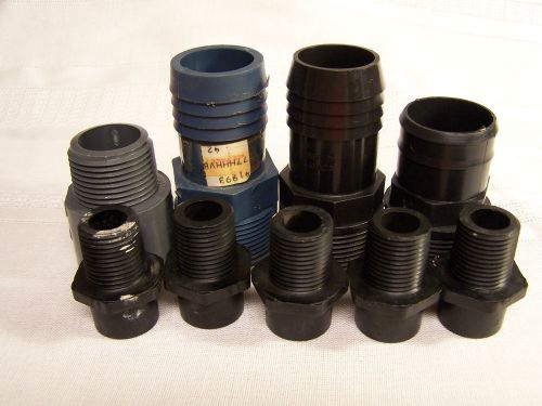 Lot of (9) VARIOUS PIECES AND SIZES OF PVC PIPE FITTINGS
